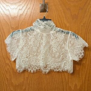 Delicate Ivory Lace Cropped Top